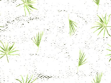 Yeşil egzotik desen. Canavar yaprakları ve amber çiçekleri yaz baskısı. Doymuş büyük çiçekli mayo izi. Yatay romantik vahşi vektör egzotik fayans. Aşırı doğal botanik tasarımı.