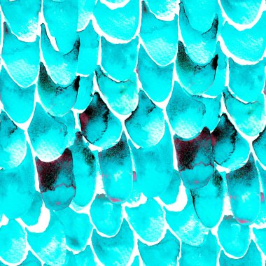 Mavi Turkuaz Yılan Kusursuz Şablon. Suluboya El Çizilmiş Piton Yazısı. Kobra Derisi Egzotik Doku. Geometrik Yılan Arkaplanı. Zehir ve Yılan derisi. Suluboya El Boyalı Döşeme Deseni.