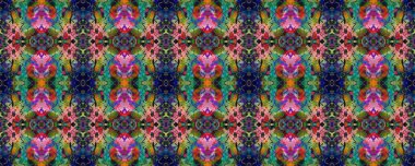 Mavi, Kırmızı, Yeşil Pastel Eğlenceli Dikdörtgen İkat İlişkisi. Etnik Kusursuz Düzen. Suluboya Etnik Tasarım. Sembol geometrik mayo deseni. Boyalı fırça Aztek arka planı. Kilim Halı Rastgele Dokusu. 