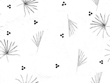 Siyah beyaz egzotik desen. Canavar yaprakları ve amber çiçekleri yaz baskısı. Hawaii tişörtü ve mayo fayansı. Yatay romantik vahşi vektör egzotik fayans. Güzel bahar botanik tasarımı.