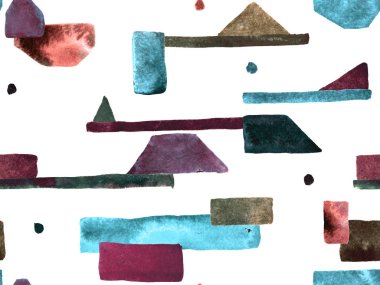 Bauhaus Kusursuz Düzen. Suluboya Geometrik İndigo, Mavi Çizgiler Tasarımı. Sanat Organik Geo Arkaplanı. Büyük Çağdaş Küçük Yazdırma. Moda Eğlencesi Soyut Boyası Suluboya Renk Çizgileri.