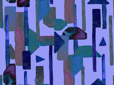 Bauhaus Kusursuz Düzen. Suluboya Geometrik İndigo, Mavi Çizgiler Tasarımı. Sanat Organik Geo Arkaplanı. Büyük Yaratıcı Asgari Baskı. Moda Eğlencesi Soyut Boyası Suluboya Renk Çizgileri.