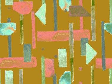 Bauhaus Kusursuz Düzen. Suluboya Geometrik Yeşil Teal Çizgileri Tasarımı. Sanat Organik Geo Arkaplanı. Büyük Yaratıcı Asgari Yazdırma. Moda Eğlencesi Soyut Boyası Suluboya Renk Çizgileri.