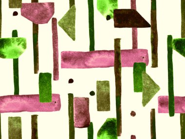 Bauhaus Kusursuz Düzen. Suluboya Geometrik Yeşil Teal Çizgileri Tasarımı. Sanat Organik Geo Arkaplanı. Büyük Olağandışı Asgari Parmak izi. Moda Eğlencesi Soyut Boyası Suluboya Renk Çizgileri.