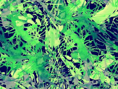 Püskürme izi yok. Yeşil suluboya fırça darbesi grunge tasarımı. Suluboya soyut sıçrama boyası tasarımı. Elle çizilmiş mürekkep lekeleri. Toprak sıçrama deseni. Sıvı damlayan fırça sonsuz iz.