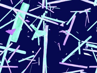 Bauhaus Kusursuz Düzen. Suluboya Geometrik İndigo, Mavi Çizgiler Tasarımı. Sanat Organik Geo Arkaplanı. Büyük Modern Asgari Baskı. Moda Eğlencesi Soyut Boyası Suluboya Renk Çizgileri.