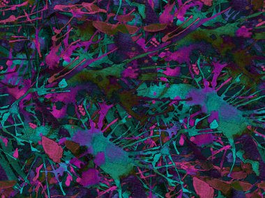 Tehlike izi yok. Mavi suluboya fırça darbesi grunge tasarımı. Suluboya kaotik sıçrama boya tasarımı. Kademeli mürekkep lekeleri. Çamur tabakası. Sıvı damlayan fırça sonsuz iz.