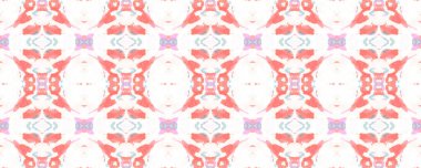 Suluboya El Yazması Batik. Psikedelik arka plan. Allover Etnik Mayo Tasarımı Geometrik Etnik Kusursuz Şablon. Ikat Yatay Doku. Gökyüzü Mavisi ve Koyu Kırmızı Simetrik Sınır Uyumu.