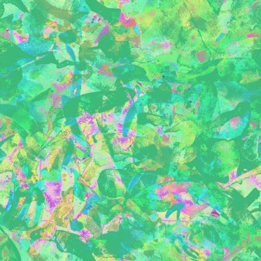 Suluboya tropikal, pürüzsüz desen. Renkli bir arka plan. Soyut sıçrama, suluboya tasarımı. Mayo dokusu. Çiçekli Coachella pürüzsüz desen. Sıkıntılı soyut uyum.