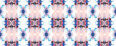 Kimono Tile. Shibori Kusursuz Düzen. Kırmızı, Beyaz ve Mavi Organik Minimum Tekstil. Boyalı Soyut Doku. Suluboya Shoji Tasarımı. Batik Kravat Boyası Sınırı. Sulu Boyalı Japon Arkaplanı.