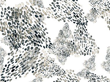 Siyah ve Beyaz Leopar desensiz. Suluboya El Çita Yazısı. Vahşi Cilt Egzotik Doku. Geometrik Kürk arka planı. Leopar ve Jaguar Deri. Suluboya El Boyalı Cilt Deseni.