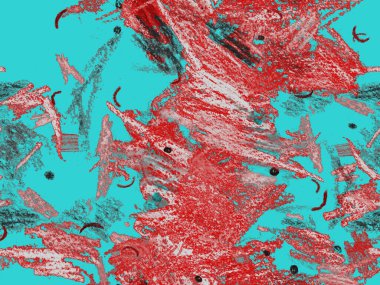 Soyut Başlık Deseni. Kırmızı, Yeşil, Mavi Yatay Şablon İçin Şirin Büyük Olağandışı Geometrik Kusursuz Desen. Büyük Modern Asgari Baskı. Sanatsal Başlık Deseni.