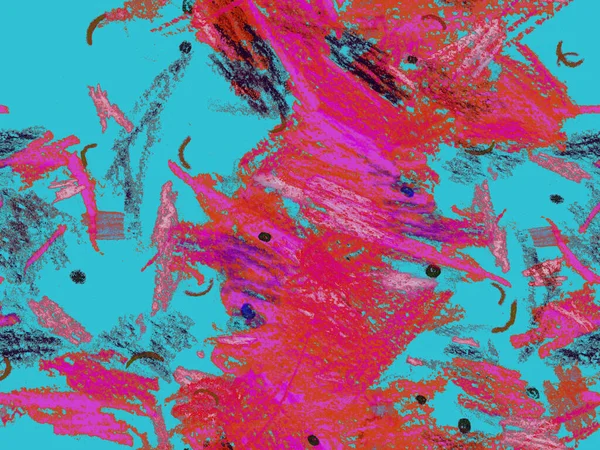 Modern Doodle Header. Kırmızı, Yeşil, Mavi Yatay Şablon Üzerine Şirin Büyük Modern Geometrik Kusursuz Desen. Büyük Sanatsal Asgari Baskı. Pastel Doodle Başlığı.