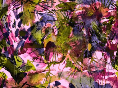 Sıvı, pürüzsüz desen. Kırmızı suluboya fırça darbesi grunge tasarımı. Suluboya soyut sıçrama boyası tasarımı. Elle çizilmiş mürekkep lekeleri. Toprak sıçrama deseni. Sıvı damlayan fırça sonsuz iz. 