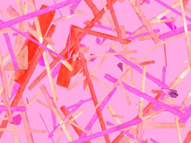 Bauhaus Kusursuz Düzen. Suluboya Geometrik Kırmızı Pembe Çizgiler Tasarımı. Sanat Organik Geo Arkaplanı. Büyük Moda Asgari Baskı. Moda Eğlencesi Soyut Boyası Suluboya Renk Çizgileri.