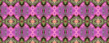 Mavi ve Kırmızı Simetrik Sınır Uyum. Suluboya El Yazması Batik. Psikedelik arka plan. Allover Etnik Mayo Tasarımı Geometrik Etnik Kusursuz Şablon. Ikat Yatay Doku.