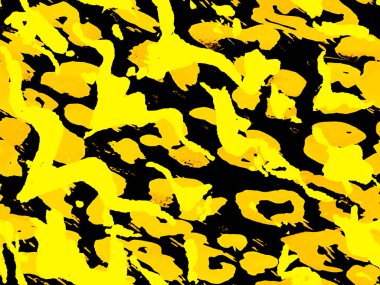 Afrika deseni. Çizgili, kusursuz desen. Safran sarısı ve siyah suluboya kamuflaj tasarımı. Soyut Safari fayansı. Geometrik hayvan dokusu. Zebra Deri İzi. Hayvan Kamuflajı Arkaplanı.