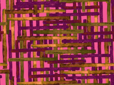 Bauhaus Kusursuz Düzen. Suluboya Geometrik Kırmızı Pembe Çizgiler Tasarımı. Sanat Organik Geo Arkaplanı. Büyük Çağdaş Küçük Yazdırma. Moda Eğlencesi Soyut Boyası Suluboya Renk Çizgileri.