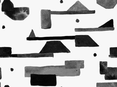 Bauhaus Kusursuz Düzen. Suluboya Geometrik Siyah ve Beyaz Çizgiler Tasarımı. Sanat Organik Geo Arkaplanı. Büyük Yaratıcı Asgari Baskı. Moda Eğlencesi Soyut Boyası Suluboya Renk Çizgileri.
