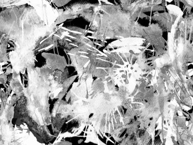 Sıvı, pürüzsüz desen. Siyah ve beyaz suluboya fırça darbesi grunge fayans. Suluboya soyut sıçrama boyası tasarımı. Kademeli mürekkep lekeleri. Toprak sıçrama deseni. Sıvı damlayan fırça sonsuz iz.