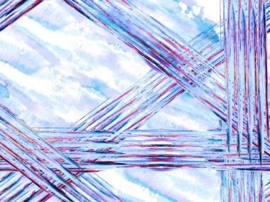 Hayvan kamuflajı arka planı. Afrika deseni. Zebra Deri İzi. Klasik Mavi ve Lush Lav kırmızısı çizgili kusursuz desen. Geometrik hayvan dokusu. Suluboya Kamuflaj Tasarımı. Soyut Safari Döşemesi.