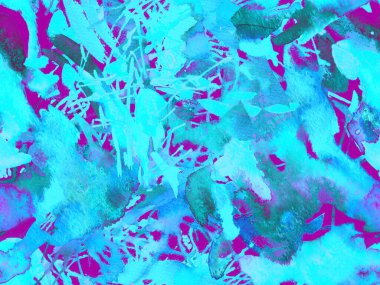 Sıvı, pürüzsüz desen. Mavi suluboya fırça darbesi grunge tasarımı. Suluboya kaotik sıçrama boya tasarımı. Kademeli mürekkep lekeleri. Toprak sıçrama deseni. Sıvı damlayan fırça sonsuz iz.