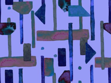 Bauhaus Kusursuz Düzen. Suluboya Geometrik İndigo, Mavi Çizgiler Tasarımı. Sanat Organik Geo Arkaplanı. Büyük Yaratıcı Asgari Baskı. Moda Eğlencesi Soyut Boyası Suluboya Renk Çizgileri.