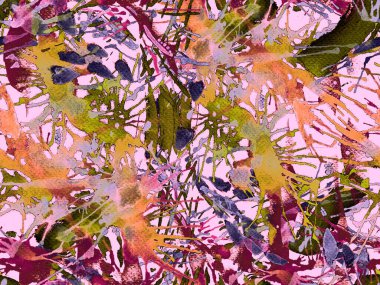 Tehlike izi yok. Kırmızı suluboya fırça darbesi grunge tasarımı. Suluboya soyut sıçrama boyası tasarımı. Kademeli mürekkep lekeleri. Çamur tabakası. Sıvı damlayan fırça sonsuz iz.