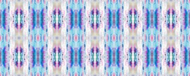 Sembol geometrik mayo deseni. Boyalı fırça Aztek arka planı. Kilim Rastgele Halı dokusu. Mavi, Kırmızı, Mor Pastel Eğlenceli Dikdörtgen İkat İlişkisi. Etnik Kusursuz Düzen. Suluboya Etnik Tasarım. 