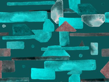 Bauhaus Kusursuz Düzen. Suluboya Geometrik Yeşil Teal Çizgileri Tasarımı. Sanat Organik Geo Arkaplanı. Büyük Modern Asgari Baskı. Moda Eğlencesi Soyut Boyası Suluboya Renk Çizgileri.