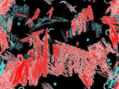 Soyut Başlık Deseni. Kırmızı Üzerine Şirin Büyük Sanatsal Şekiller, Yatay Şablon İçin Pembe Arkaplan. Büyük Moda Asgari Baskı. Sanatsal Başlık Deseni.