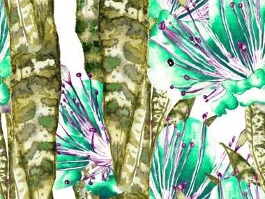 Suluboya kusursuz desen bırakır. Klasik Eko Uyum. Egzotik Mayo Tasarımı. Hawaii Kova Parmak izi. Yaz Çiçeği Arkaplanı. Botanik Ormanı Çizimi. Yeşil ve Gri