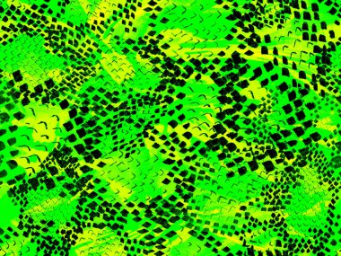 Yeşil ve Aqua Menthe Vibrant Geometrik Mayo deseni. Yılan Derisi Rastgele Doku. Suluboya Etnik Tasarım. Yaz Rhombus Arkaplanı. Geo Symmetric Ikat Rapport. Etnik Kusursuz Desen.