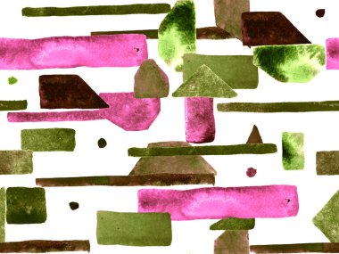 Bauhaus Kusursuz Düzen. Suluboya Geometrik Kırmızı Pembe Çizgiler Tasarımı. Sanat Organik Geo Arkaplanı. Büyük Sanatsal Asgari Baskı. Moda Eğlencesi Soyut Boyası Suluboya Renk Çizgileri.