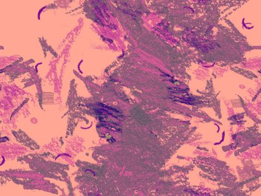 Modern Doodle Header. Kırmızı Üzerine Şirin Büyük Olağandışı Geometrik Desen, Yatay Şablon İçin Pembe Arkaplan. Büyük Yaratıcı Asgari Baskı. Pastel Doodle Başlığı.