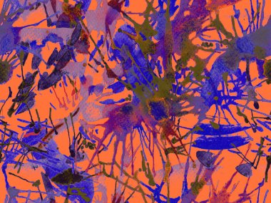 Sıvı, pürüzsüz desen. Kırmızı suluboya fırça darbesi grunge tasarımı. Suluboya kaotik sıçrama boya tasarımı. Elle çizilmiş mürekkep lekeleri. Toprak sıçrama deseni. Sıvı damlayan fırça sonsuz iz.