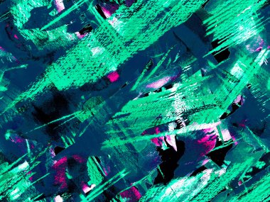 Klasik Doku İllüstrasyonu. Soyut Doku Arkaplanı. Suluboya kusursuz desen. Yeşil ve Aqua Menthe Sıvı Dipsiz Döşeme. Psikedelik Kâğıt. Geometrik Suluboya Kumaş Tasarımı.