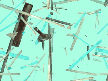 Bauhaus Kusursuz Düzen. Suluboya Geometrik Yeşil Teal Çizgileri Tasarımı. Sanat Organik Geo Arkaplanı. Büyük Moda Asgari Baskı. Moda Eğlencesi Soyut Boyası Suluboya Renk Çizgileri.