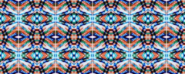 Psikedelik Gökkuşağı Ogee Kusursuz Doku. Ikat Deseni. Aztek Geometrik Tekstil Sınırı Suluboya El Tekstil Çizimi. Yaratıcı Navajo Ikat Geçmişi. Allover Organik Mayo Tasarımı. Coğrafi Döşeme. 