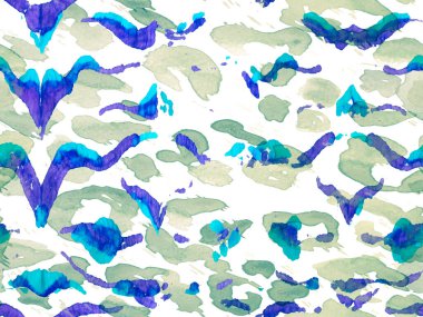 Suluboya Kamuflaj Tasarımı. Soyut Safari fayansı. Yeşil ve Aqua Menthe Afrika deseni. Çizgili, kusursuz desen. Zebra Deri İzi. Hayvan kamuflajı arka planı. Geometrik Hayvan Dokusu.