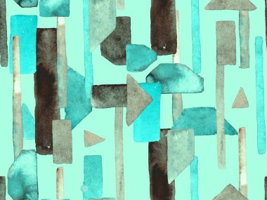 Bauhaus Kusursuz Düzen. Suluboya Geometrik Yeşil Teal Çizgileri Tasarımı. Sanat Organik Geo Arkaplanı. Büyük Sanatsal Asgari Baskı. Moda Eğlencesi Soyut Boyası Suluboya Renk Çizgileri.