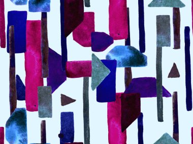 Bauhaus Kusursuz Düzen. Suluboya Geometrik İndigo, Mavi Çizgiler Tasarımı. Sanat Organik Geo Arkaplanı. Büyük Çağdaş Küçük Yazdırma. Moda Eğlencesi Soyut Boyası Suluboya Renk Çizgileri.