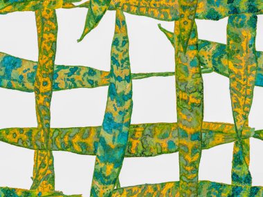 Suluboya kusursuz desen bırakır. Yeşil Menthe ve Sarı Egzotik Mayo Tasarımı. Hawaii Kova Parmak izi. Yaz Çiçeği Arkaplanı. Botanik Ormanı Çizimi. Vintage Eko Uyumu. 