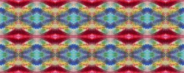 Sembol geometrik mayo deseni. Mavi, Kırmızı, Yeşil Pastel Eğlenceli Dikdörtgen İkat İlişkisi. Etnik Kusursuz Düzen. Suluboya Etnik Tasarım. Boyalı fırça Aztek arka planı. Kilim Halı Rastgele Dokusu. 