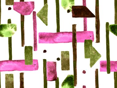 Bauhaus Kusursuz Düzen. Suluboya Geometrik Kırmızı Pembe Çizgiler Tasarımı. Sanat Organik Geo Arkaplanı. Büyük Moda Asgari Baskısı. Moda Eğlencesi Soyut Boyası Suluboya Renk Çizgileri.