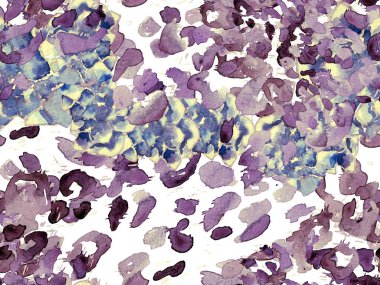 Mor leopar pürüzsüz desen. Suluboya El Çita Yazısı. Vahşi Cilt Egzotik Doku. Geometrik Kürk arka planı. Leopar ve Jaguar Deri. Suluboya El Boyalı Cilt Deseni.