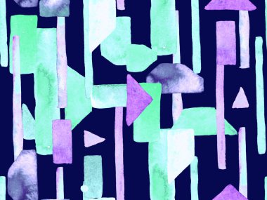 Bauhaus Kusursuz Düzen. Suluboya Geometrik İndigo, Mavi Çizgiler Tasarımı. Sanat Organik Geo Arkaplanı. Büyük Sanatsal Asgari Baskı. Moda Eğlencesi Soyut Boyası Suluboya Renk Çizgileri.