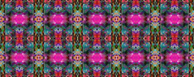 Mavi, Kırmızı, Yeşil Pastel Eğlenceli Dikdörtgen İkat İlişkisi. Etnik Kusursuz Düzen. Boyalı fırça Aztek arka planı. Sembol geometrik mayo deseni. Suluboya Etnik Tasarım. Kilim Halı Rastgele Dokusu. 