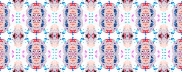 Batik Tie Dye Border. Watercolor Stencil Japan Background. Tie Dye Abstract Texture. Kimono Tile. Shibori Seamless Pattern. Watercolor Shoji Design. Red, White and Blue Organic Minimal Textile.