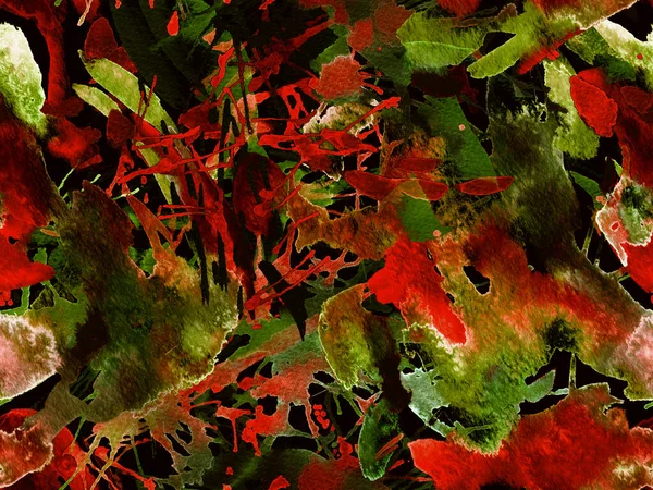 Liquid seamless pattern. Red watercolor brush stroke grunge design. Watercolour ikat splash paint design. Gradient ink blots. Dirt splat pattern. Liquid drip brush endless print.